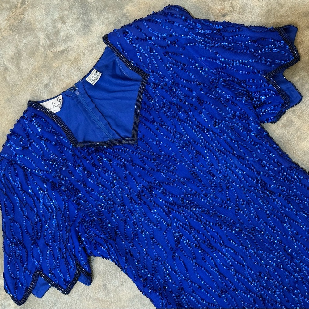 Laurence Kazar Royal Blue Sequin Dress